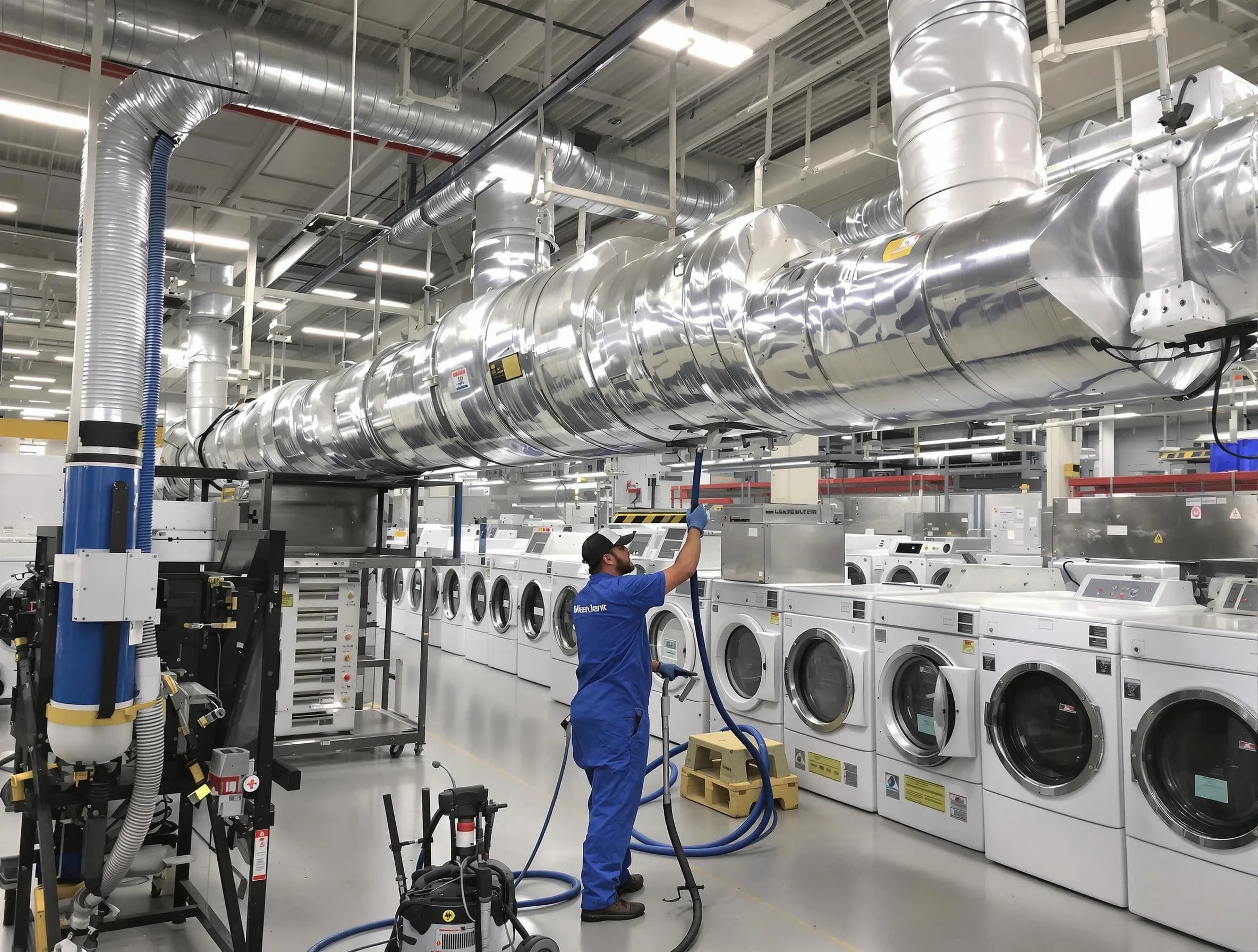 Homewood Dryer Vent Cleaning team performing heavy-duty industrial dryer vent cleaning in Homewood