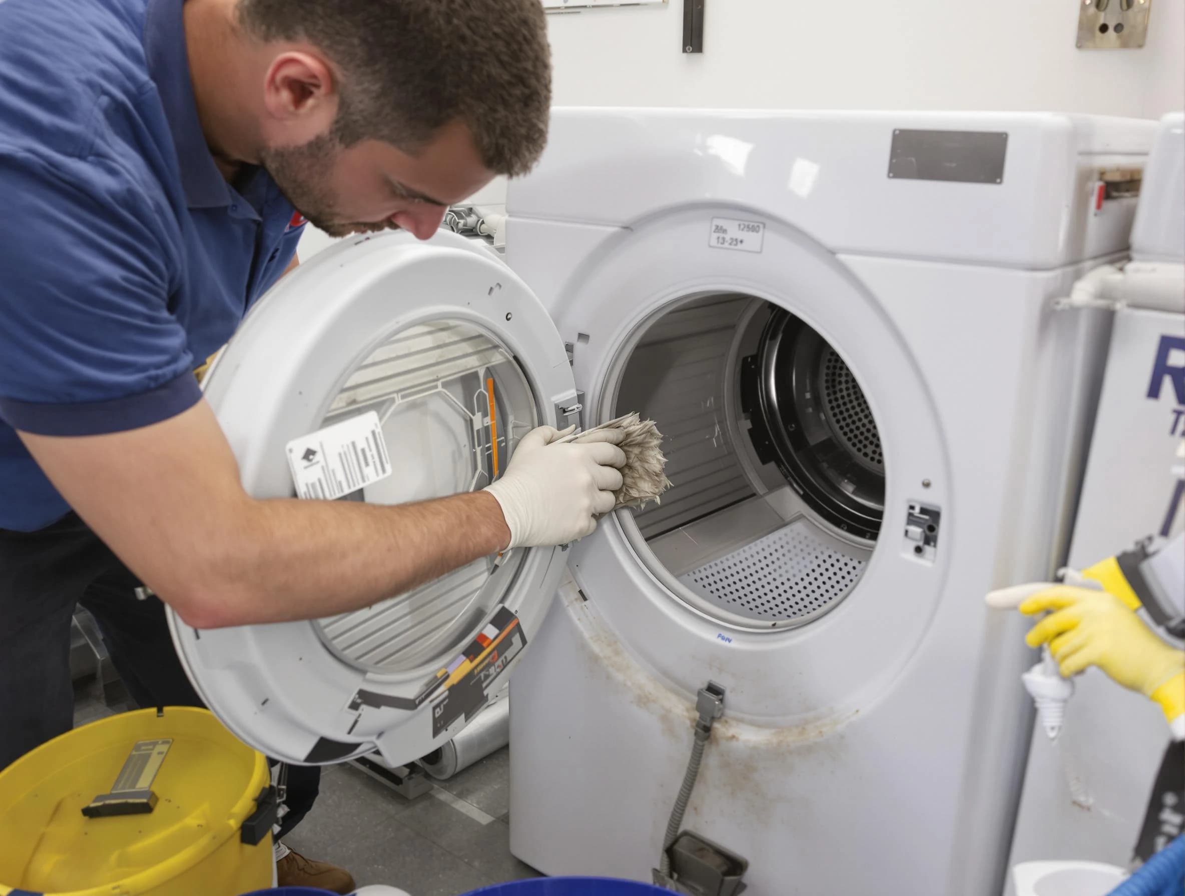 Homewood Dryer Vent Cleaning specialist performing detailed lint trap cleaning service in Homewood