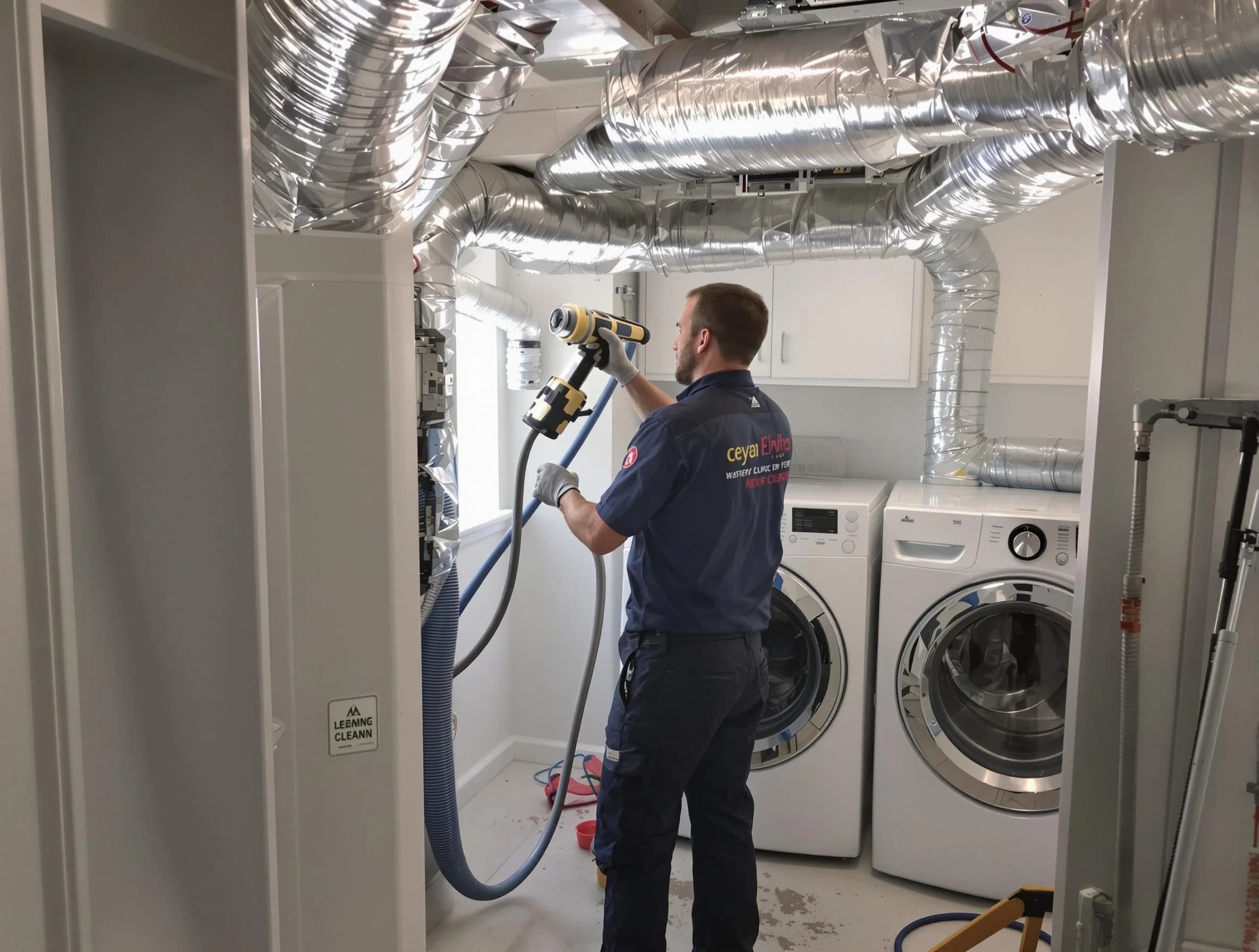 Homewood Dryer Vent Cleaning specialist using advanced equipment for thorough duct cleaning in Homewood